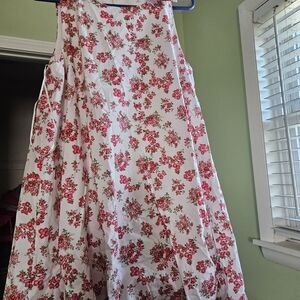 Red and White Floral Mini Dress.  Size medium.